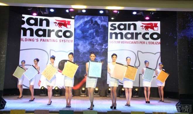 11月13日，三棵樹發(fā)布意大利圣馬可藝術(shù)漆新品，模特手持藝術(shù)涂料涂刷樣板上臺展示。隨著藝術(shù)涂料熱潮的再度興起，眾多涂料企業(yè)躋身這一產(chǎn)品市場領域，競爭驟然激烈。
